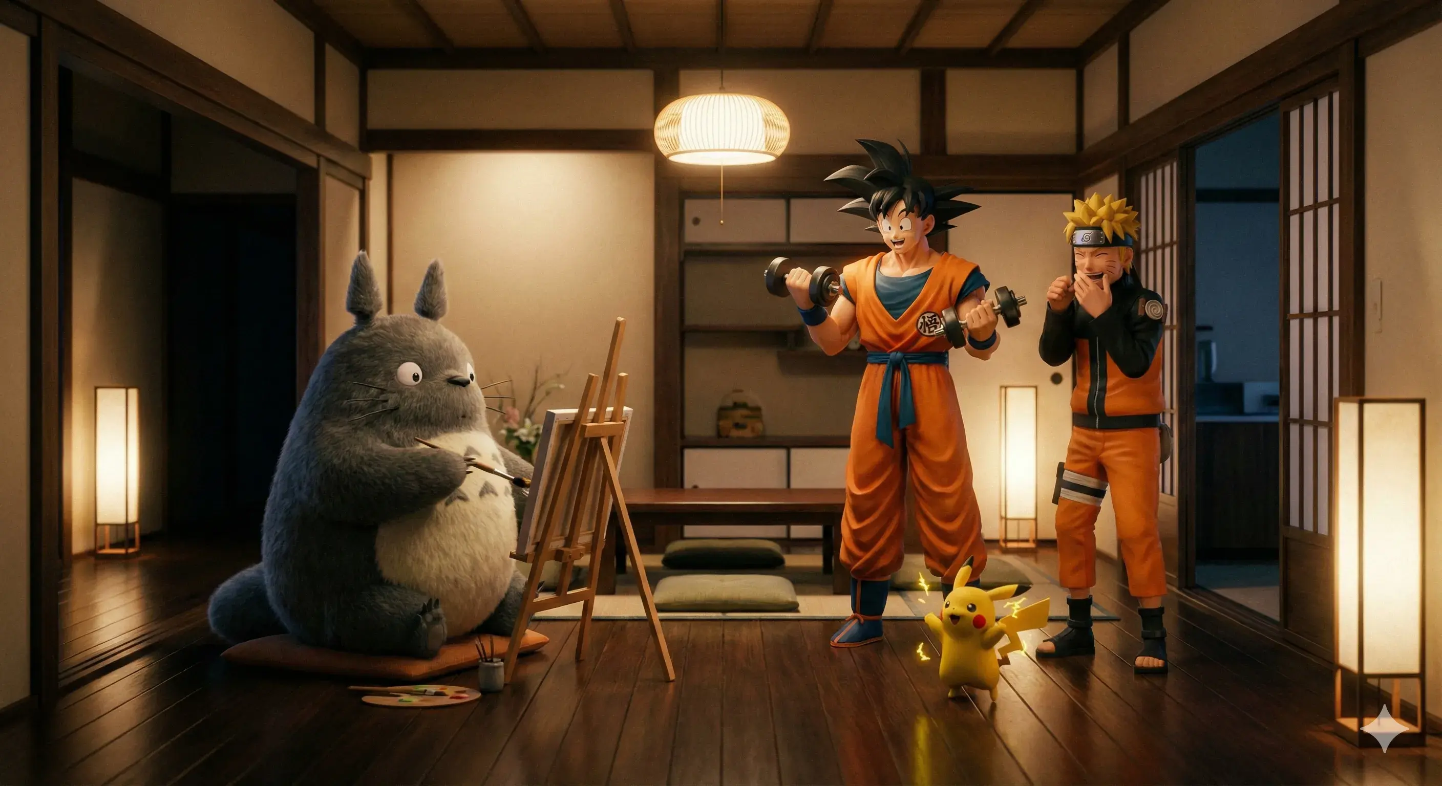 动漫角色客厅场景