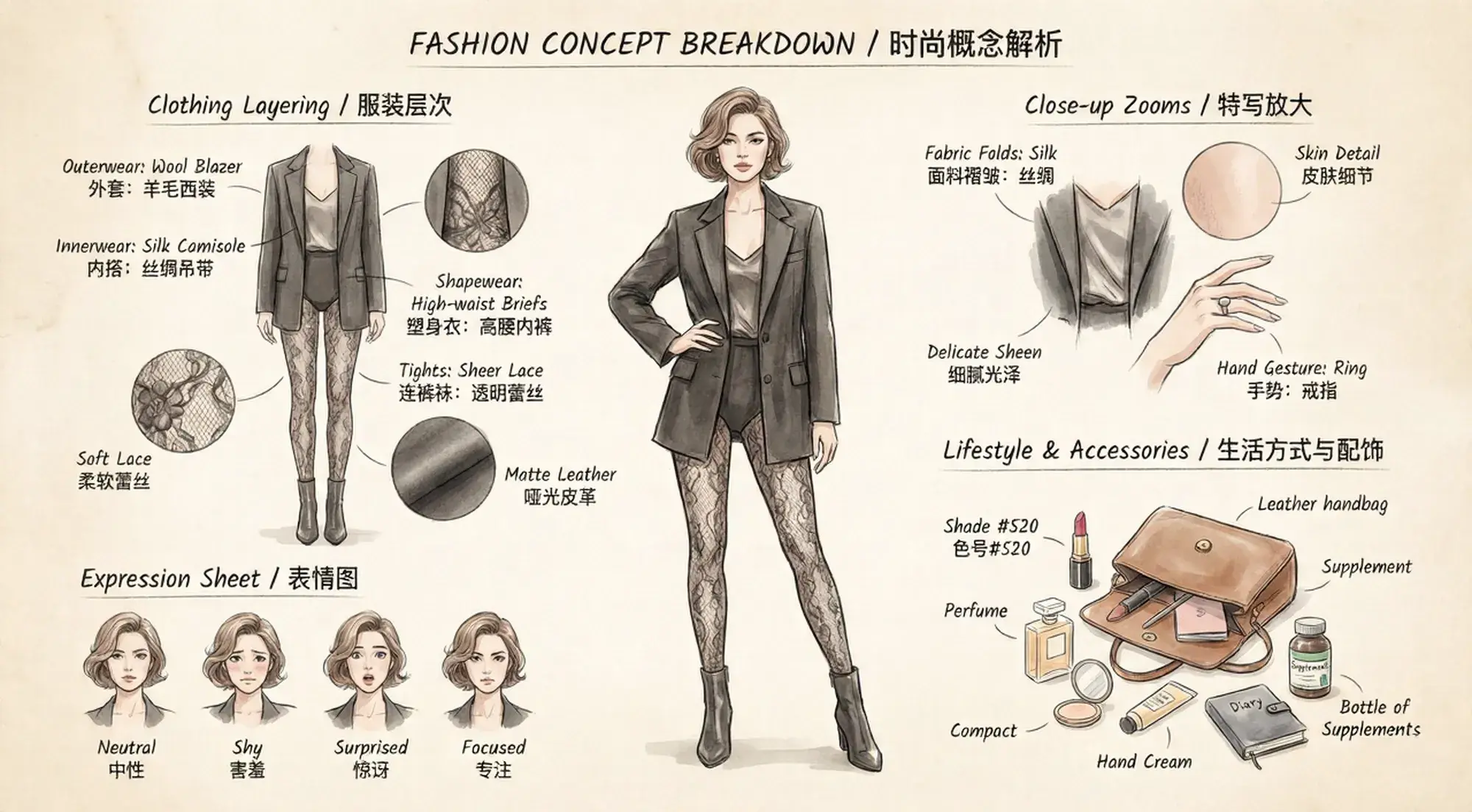 时尚风格分解图