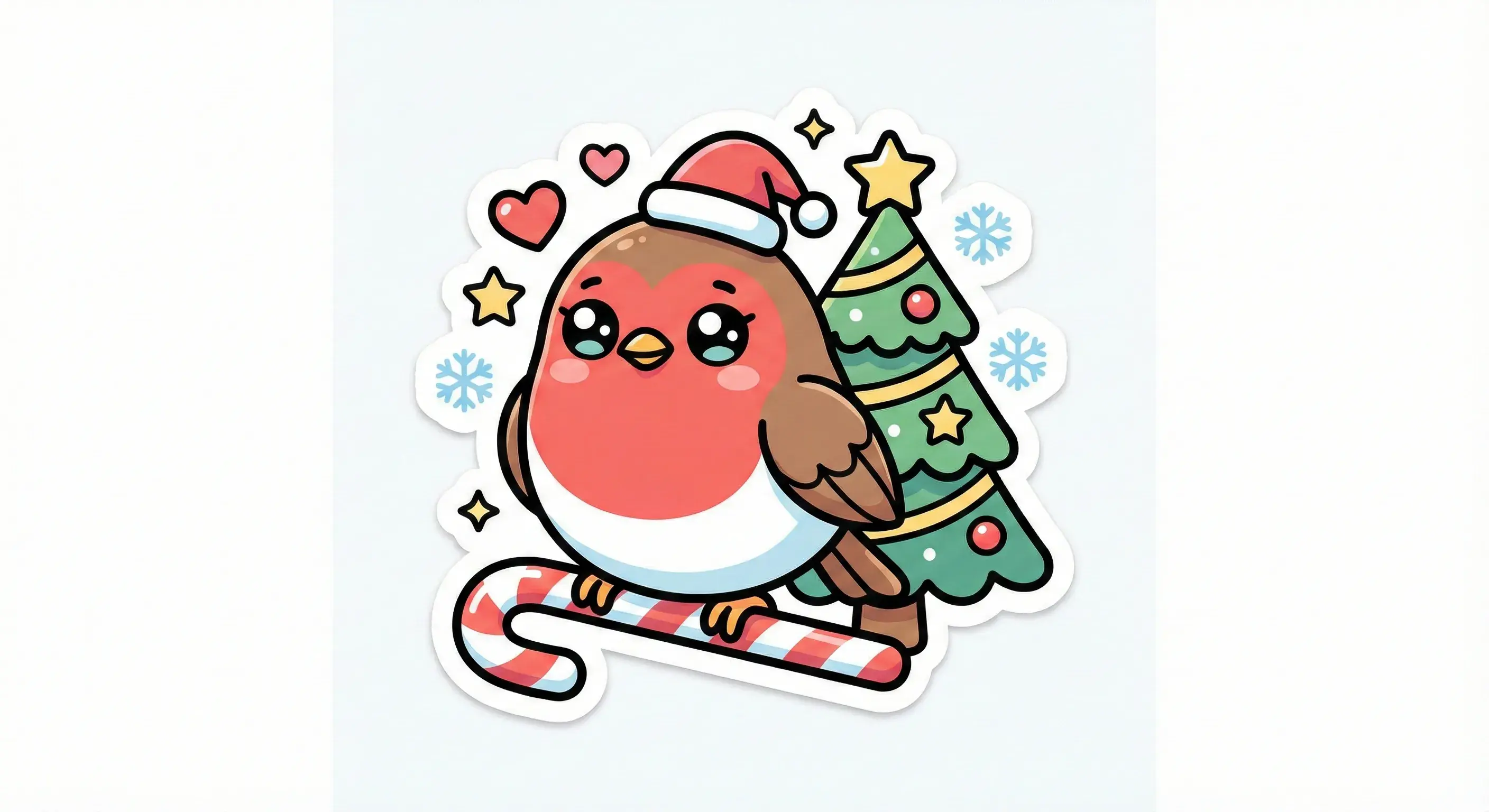 Kawaii Christmas Sticker Design