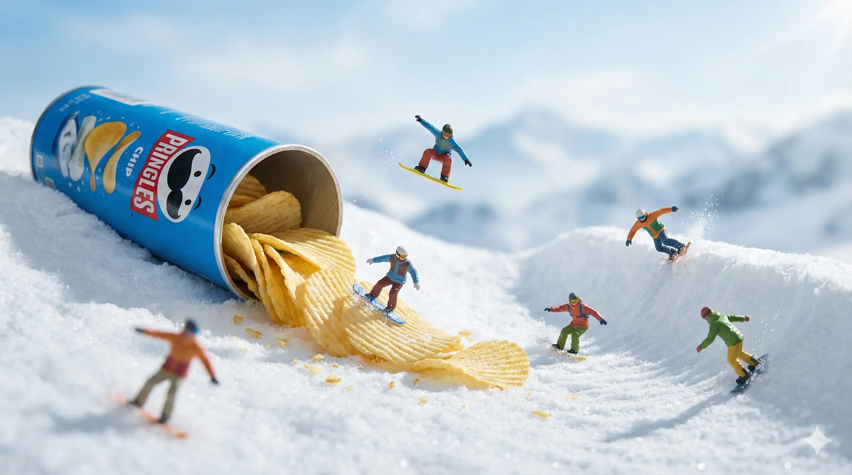 Creative Miniature Photography - Snowy Mountain Half-Pipe