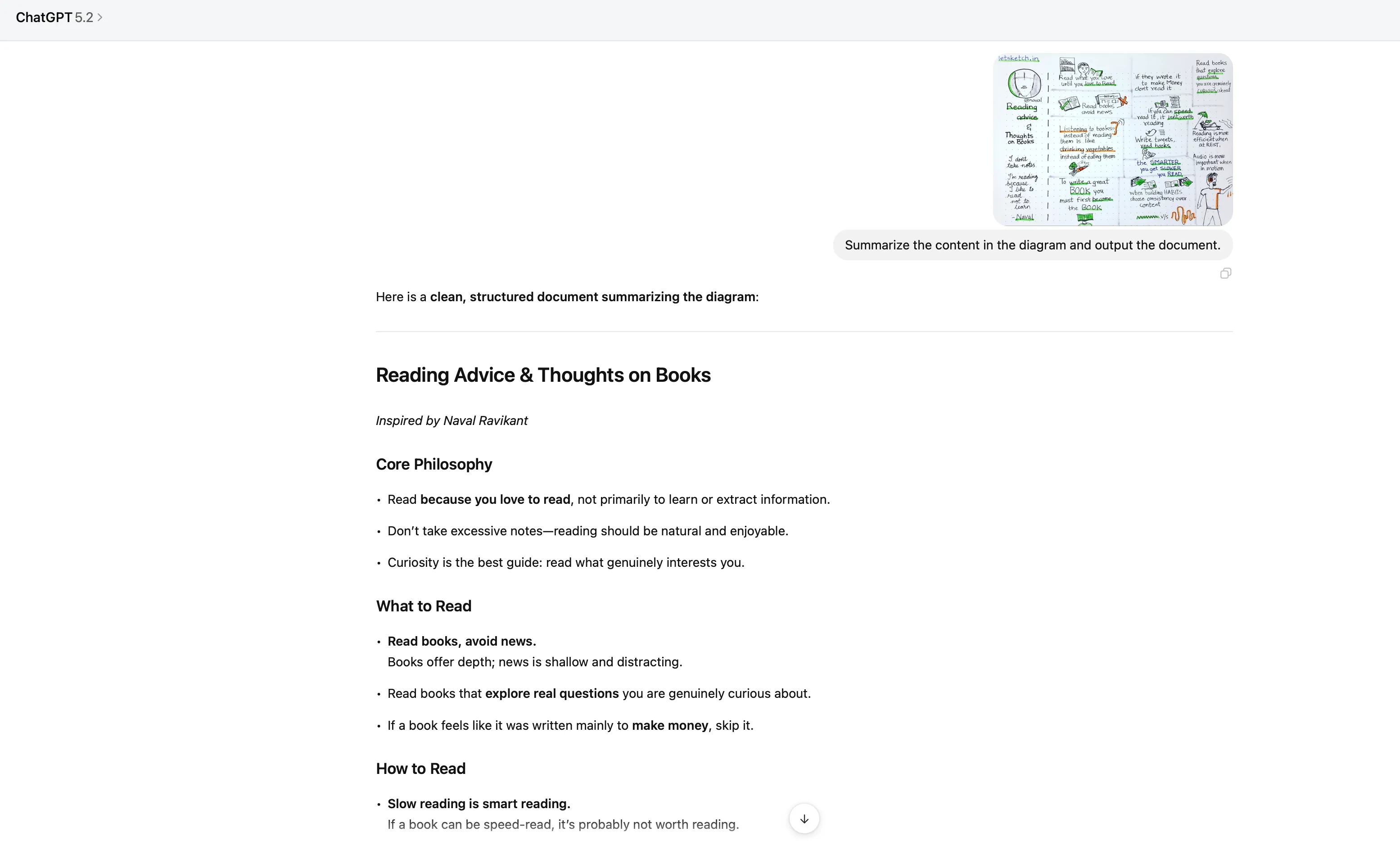 GPT-5.2 识别并总结图片内容的对话截图，展示其图像理解能力