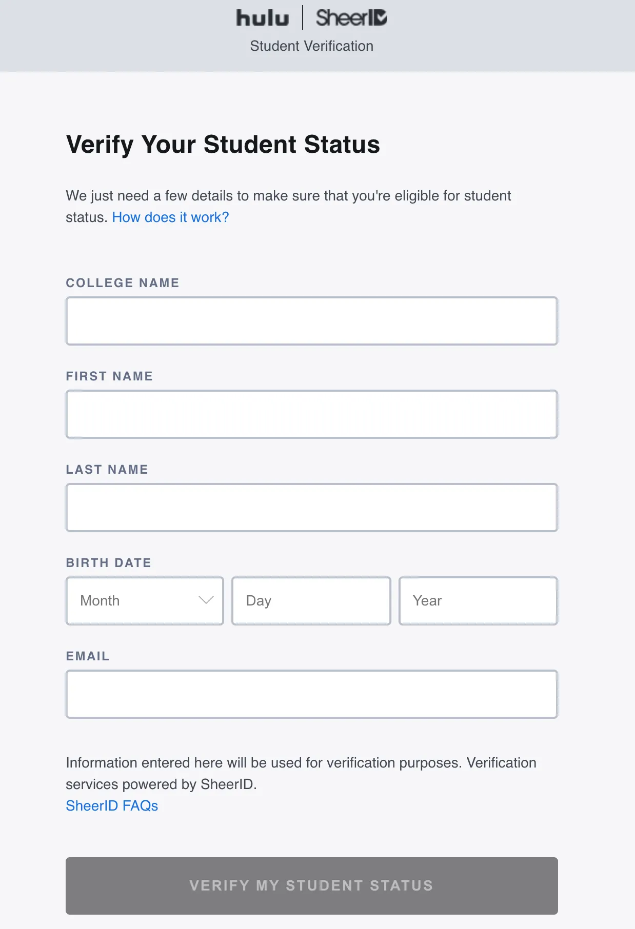 verify hulu student status