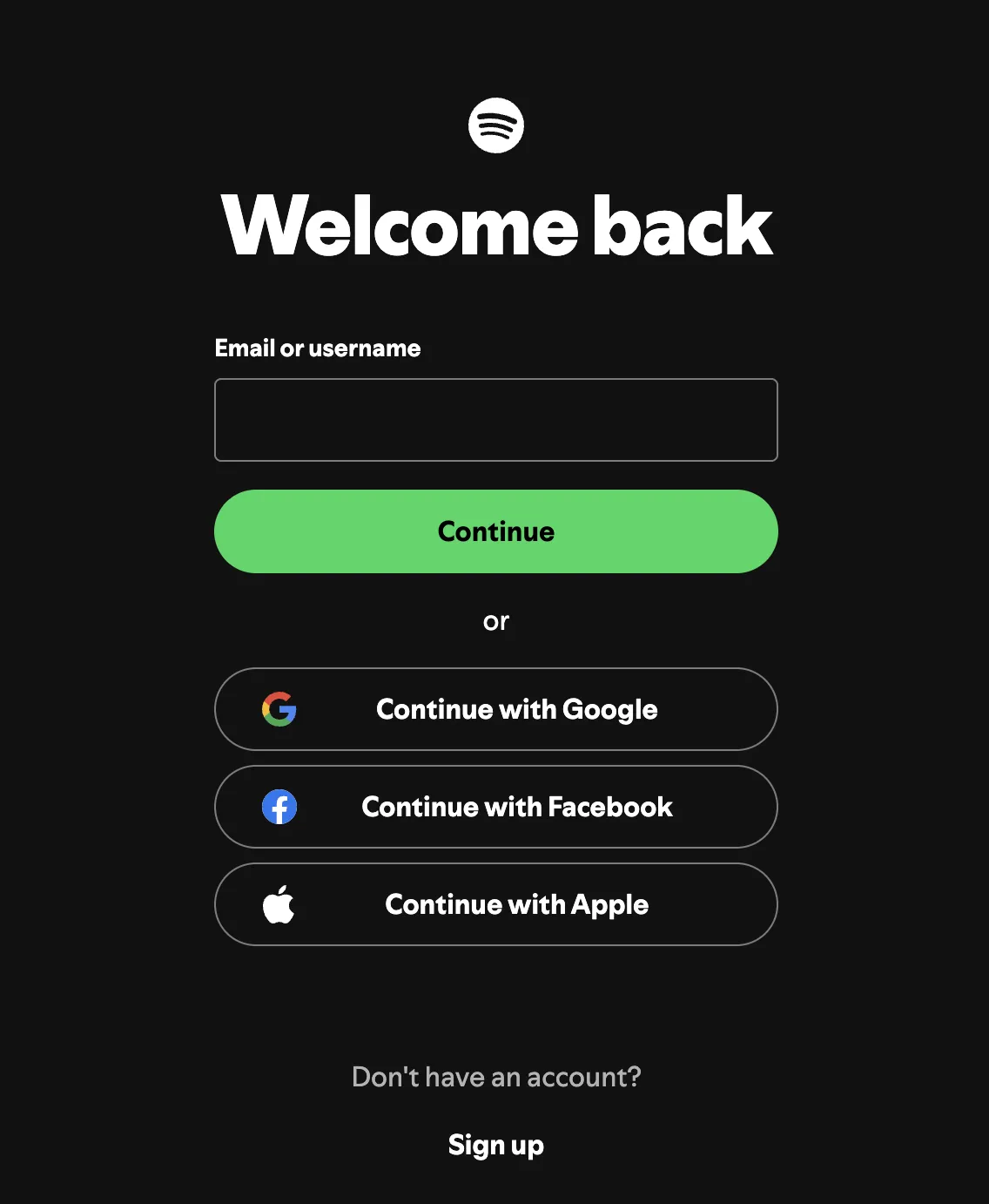 sign in spotify