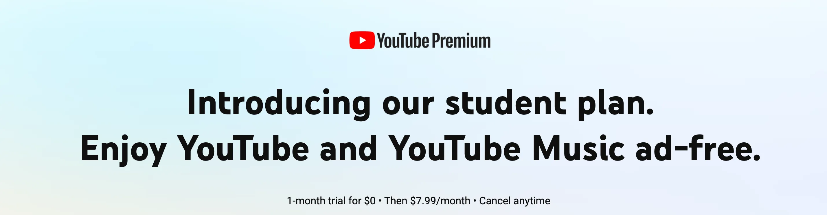youtube premiun student discount