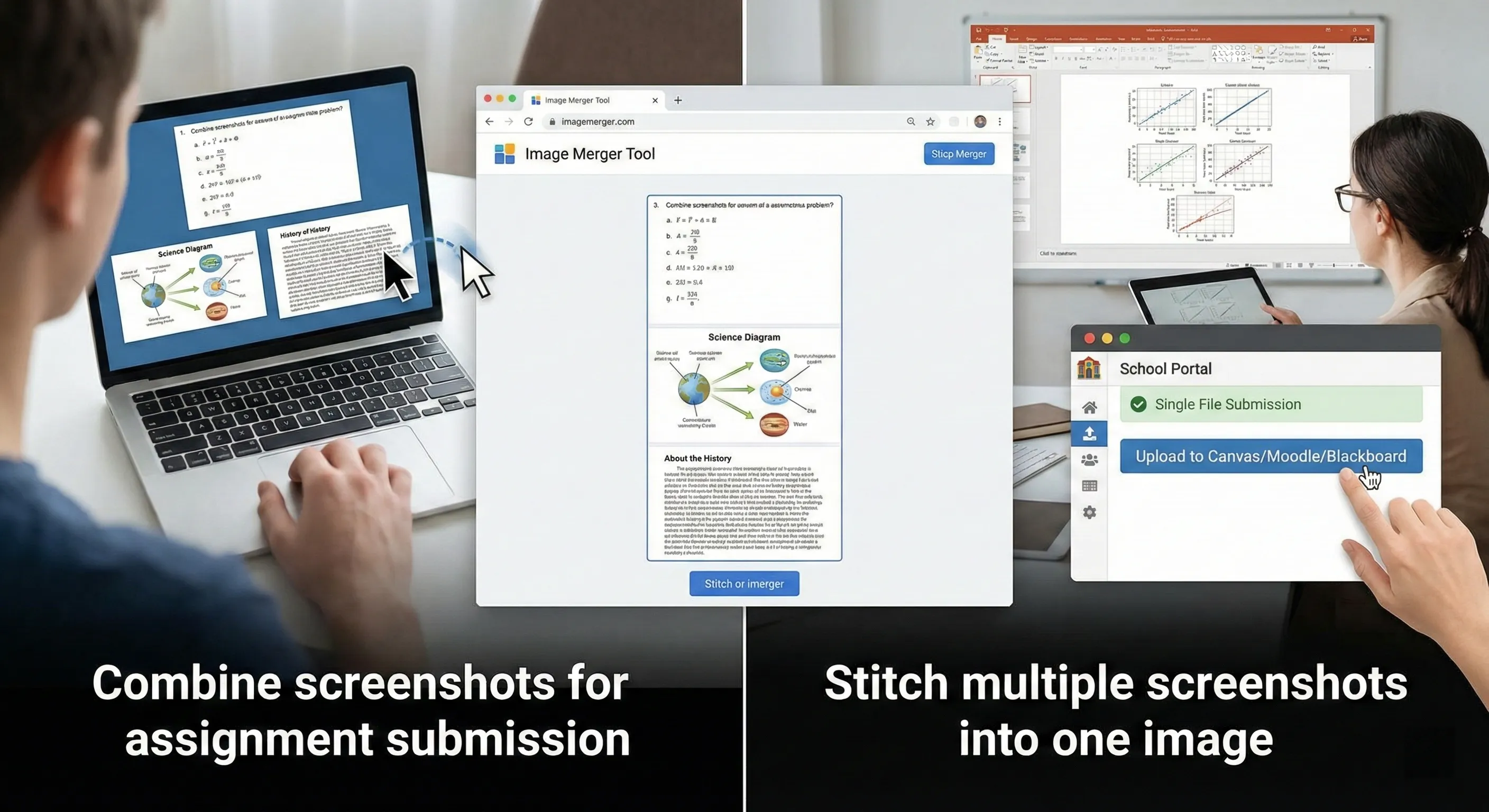 Combine screenshots for assignment submission