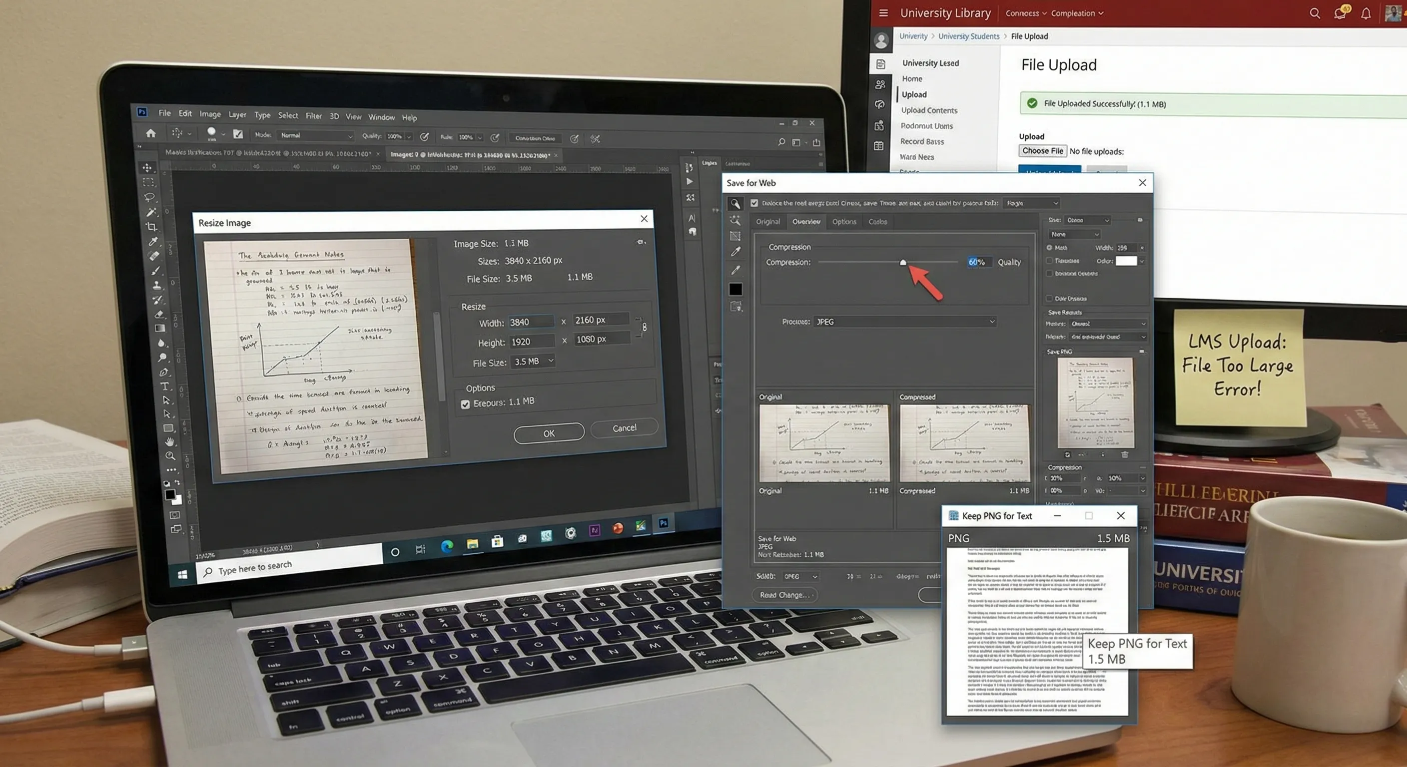 Reduce file size under 2MB for LMS uploads