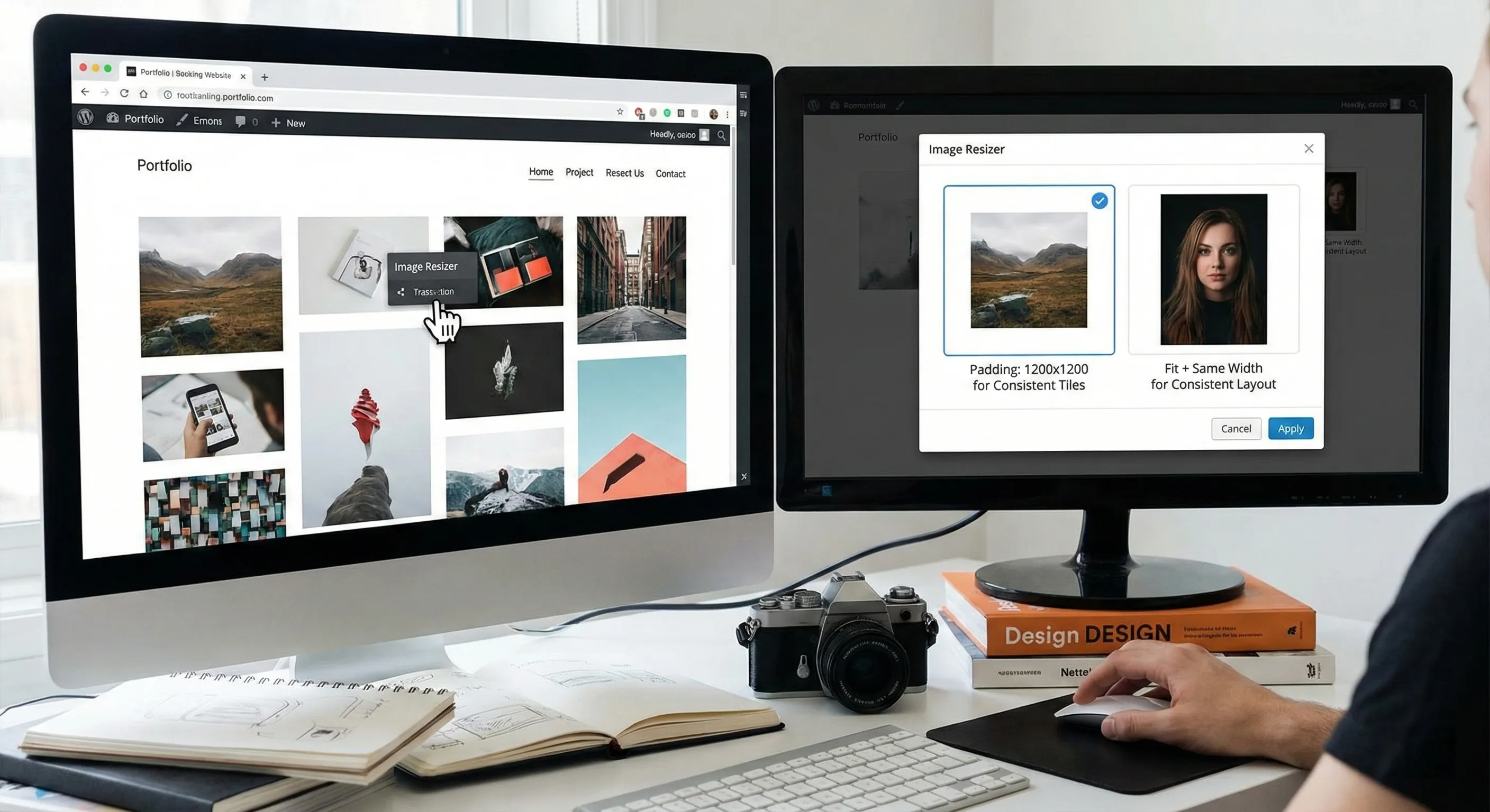 Resize images for portfolios and project pages