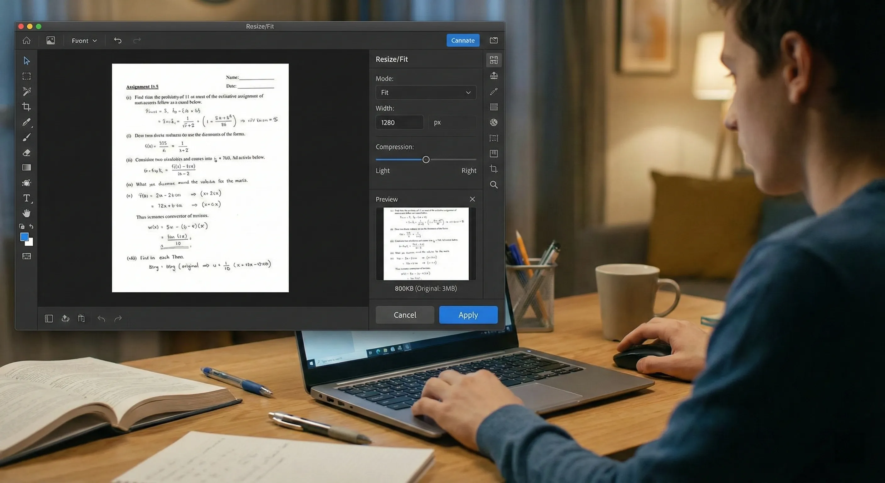 Resize screenshots for assignment submission