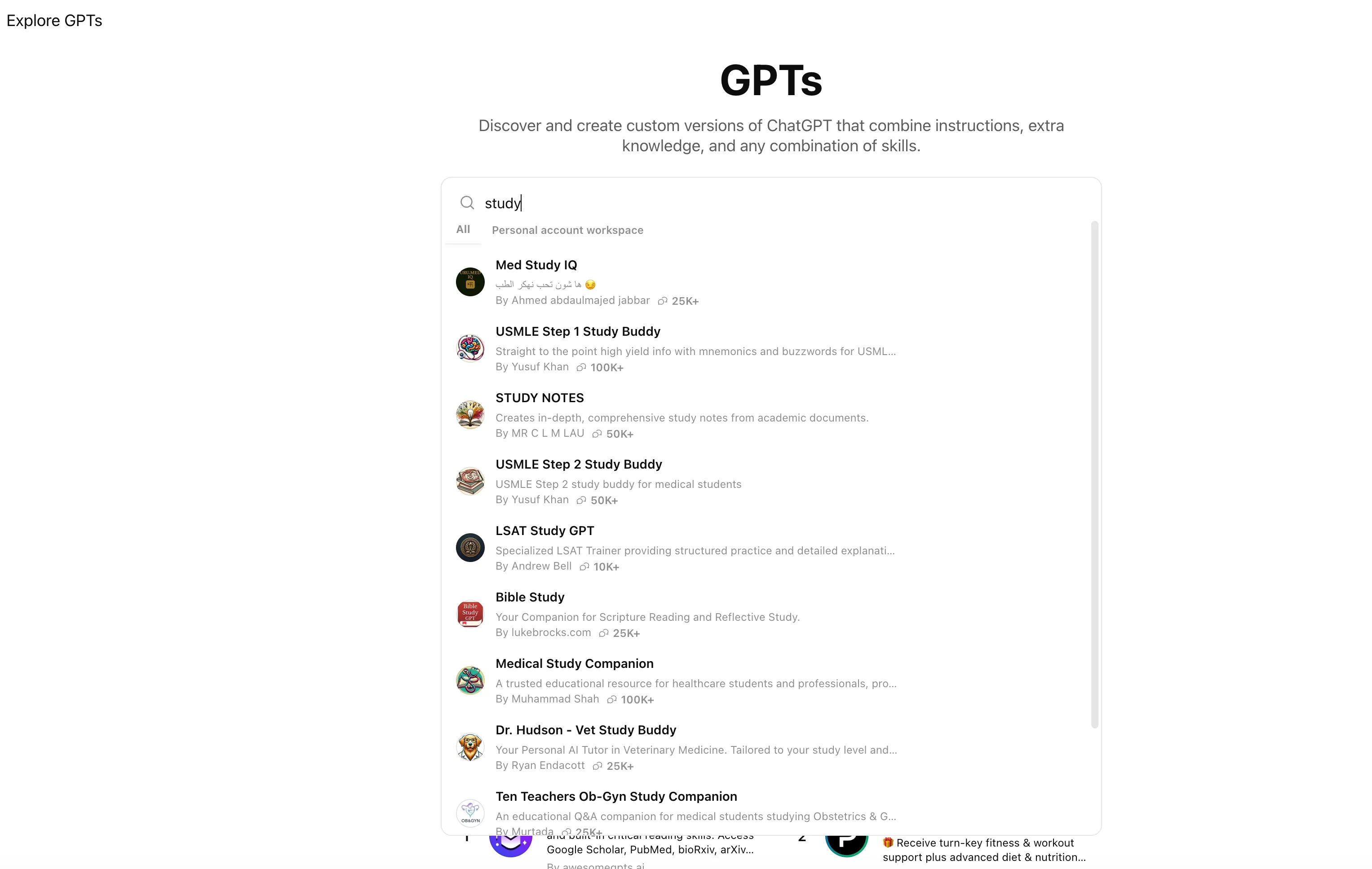 GPTs for study