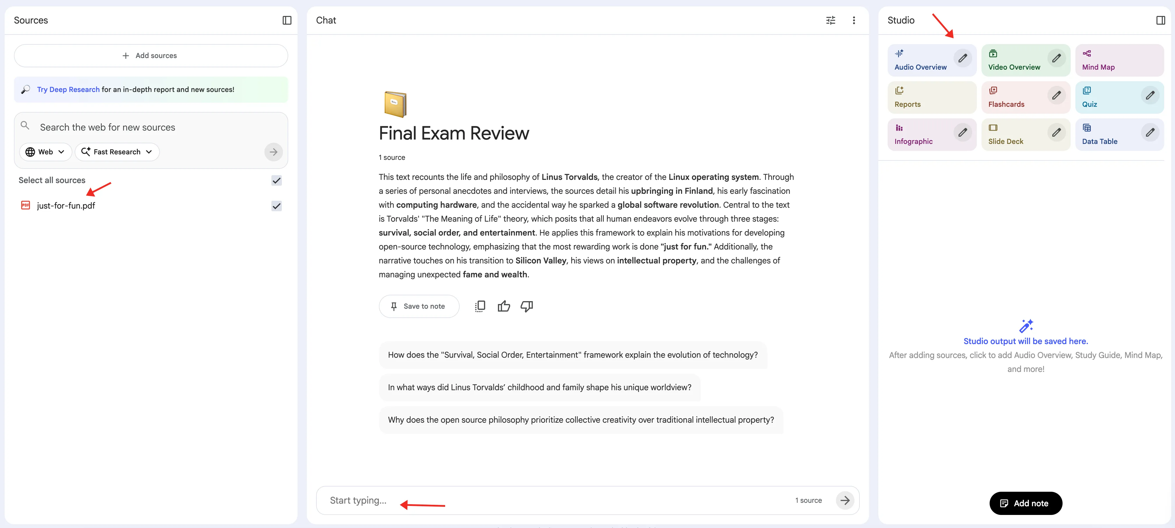 final exam review notebook source study