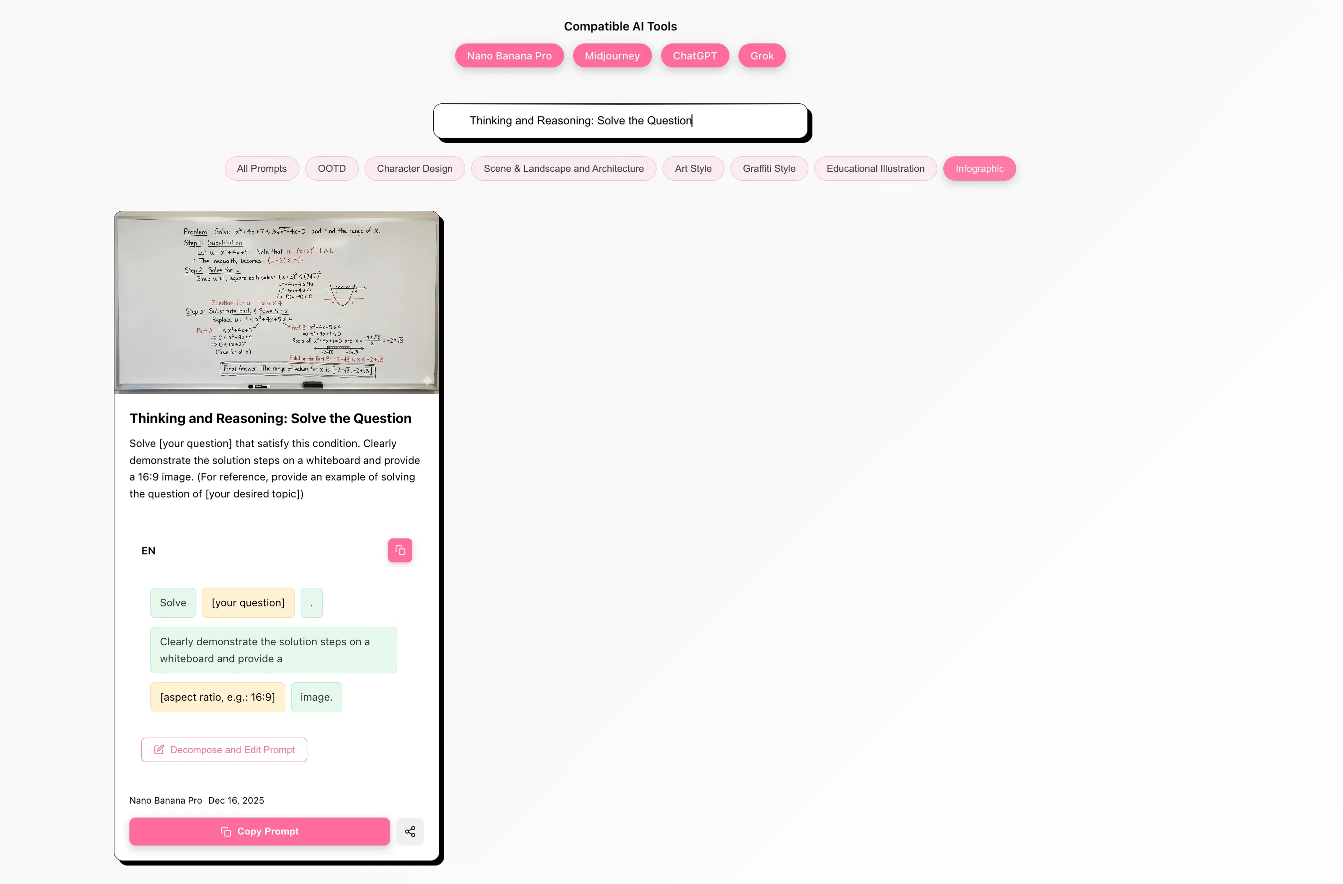 nanobanana prompt for math slove